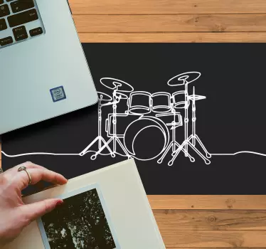 Podkładka pod mysz gamingowa kontur zestawu perkusyjnego - TenStickers
