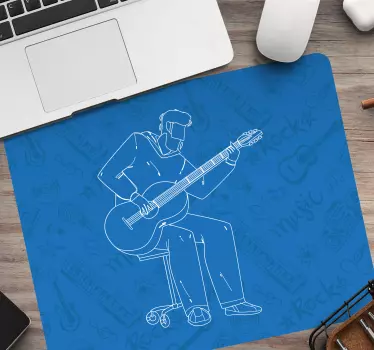 Podkładka pod mysz gamingowa muzyk grający na gitarze - TenStickers