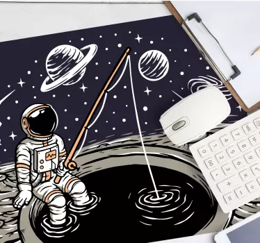 Podkładka pod mysz gamingowa przygoda astronauty na rybach - TenStickers