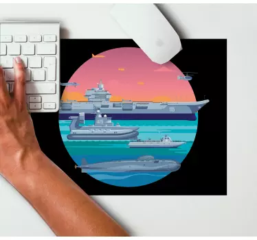 Podkładka pod mysz gamingowa scena floty morskiej - TenStickers
