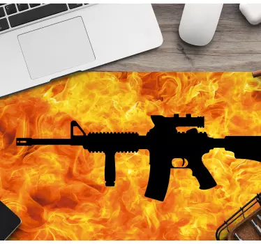Podkładka pod mysz gamingowa silhouette ognia - TenStickers