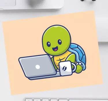 Podkładka pod mysz gamingowa wesoła Żółwica w pracy - TenStickers