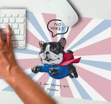 Podkładka pod mysz gamingowa wesoły superbohater pies - TenStickers