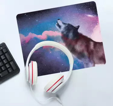 Podkładka pod mysz gamingowa wilk w majestatycznym wyciu - TenStickers