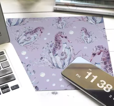 Podkładka pod mysz gamingowa wzór wodny z konikiem morskim - TenStickers