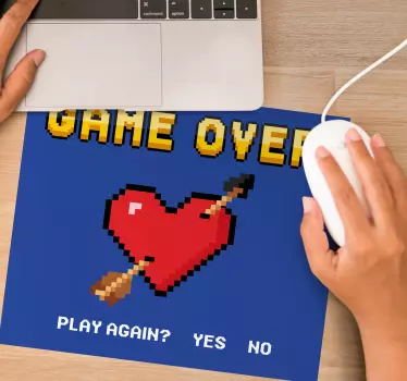 Podkładka pod mysz gamingowa z grafiką serca 8-bit - TenStickers
