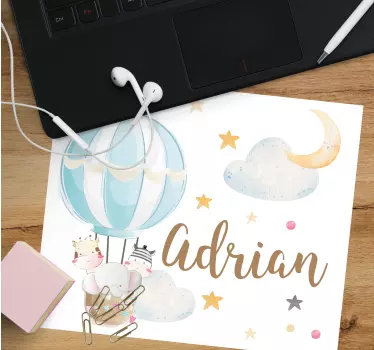 Podkładka pod mysz z imieniem balon na gorące powietrze - TenStickers