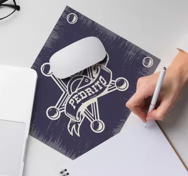 Podkładka pod mysz z imieniem emblemat gwiazdy szeryfa - TenStickers