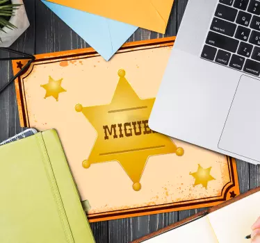 Podkładka pod mysz z imieniem gwiazda szeryfa - TenStickers