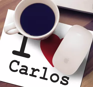 Podkładka pod mysz z imieniem kocham carlosa - TenStickers