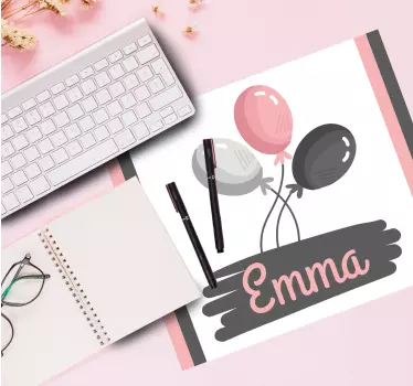 Podkładka pod mysz z imieniem kolorowy balonowy bukiet - TenStickers