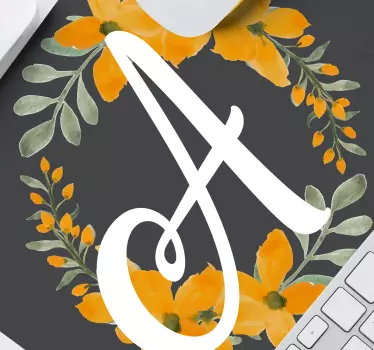 Podkładka pod mysz z imieniem kwiatowa litera a - TenStickers