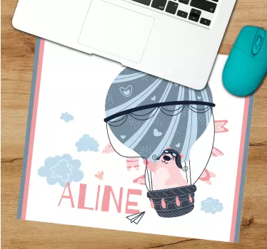 Podkładka pod mysz z imieniem przygoda z balonami - TenStickers