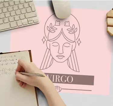 Podkładka pod mysz z imieniem symbol zodiaku panny - TenStickers