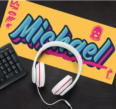 Podkładka pod mysz z imieniem w kolorowym wzorze - TenStickers