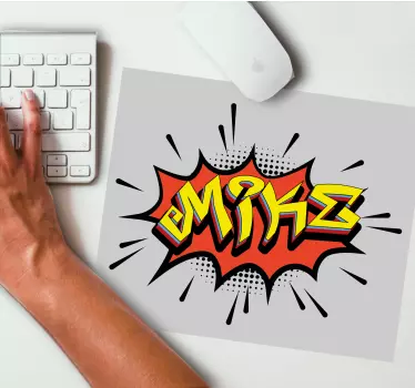 Podkładka pod mysz z imieniem w stylu komiksowym - TenStickers