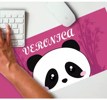 Podkładka pod mysz z imieniem wzór z twarzą pandy - TenStickers