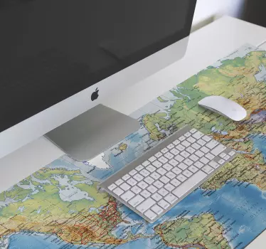 Podkładka pod mysz Fizyczna mapa świata - TenStickers