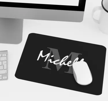 Podkładka pod myszkę z imieniem Biało Czarna - TenStickers