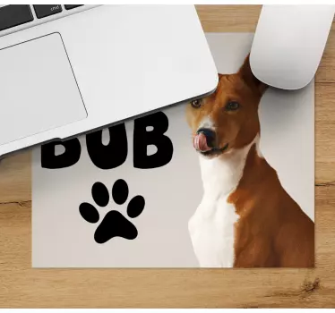 Podkładka pod myszkę z imieniem Pies z tekstem - TenStickers