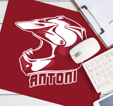 Podkładka pod myszkę z imieniem Spersonalizowany kask żużlowy - TenStickers