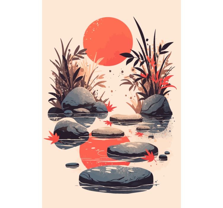 Roleta do łazienki inspiracja japońskim stylem - TenStickers