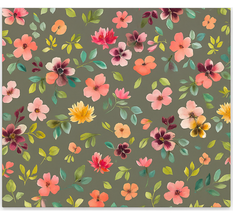 Roleta do kuchni żywe kwiaty akwarelowe - TenStickers