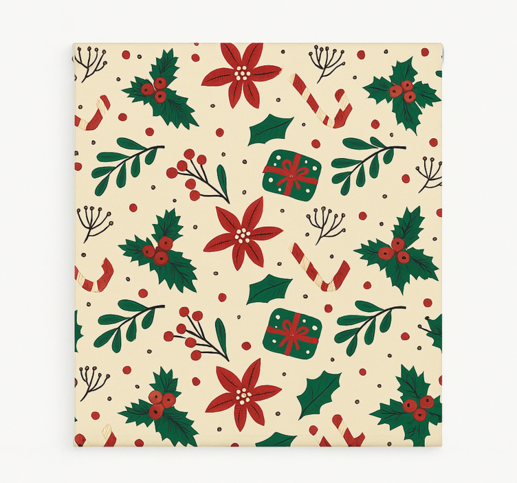 Roleta do salonu las czerwonych ozdób - TenStickers