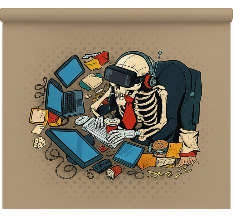 Roleta gamer szkielet retro-gracz - TenStickers