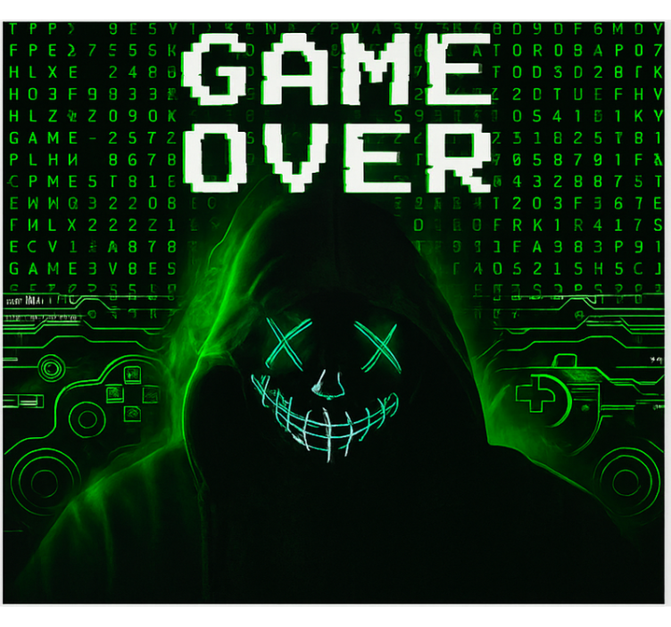 Roleta gamer zamaskowana zhakowana game over - TenStickers