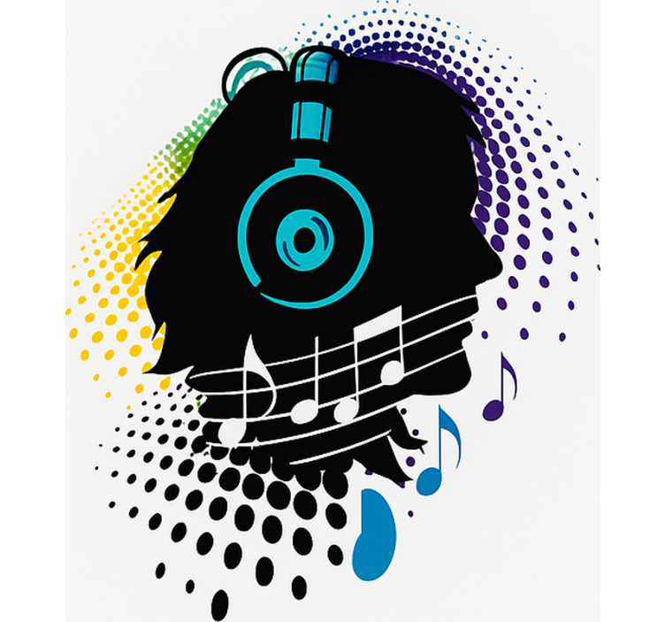 Roleta dla nastolatka głowa muzyczna - TenStickers
