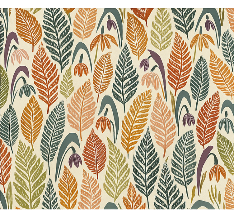 Skandynawska roleta w kolorowe kwiaty przebiśniegu - TenStickers