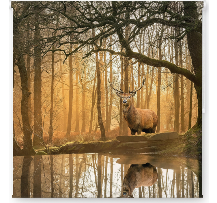 Roleta z drzewami jezioro złotego jelenia - TenStickers