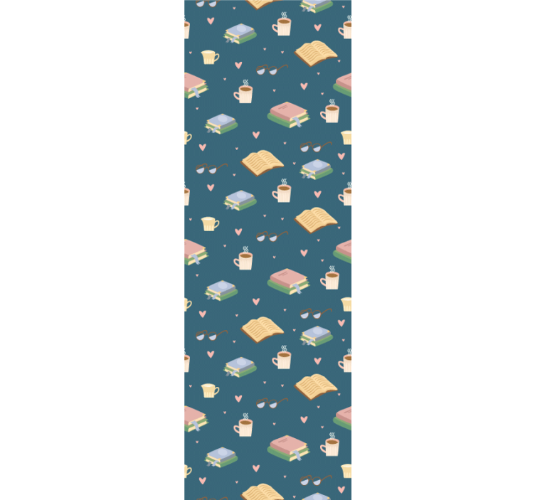 Roleta do biura w przytulny wzór czytelniczy - TenStickers