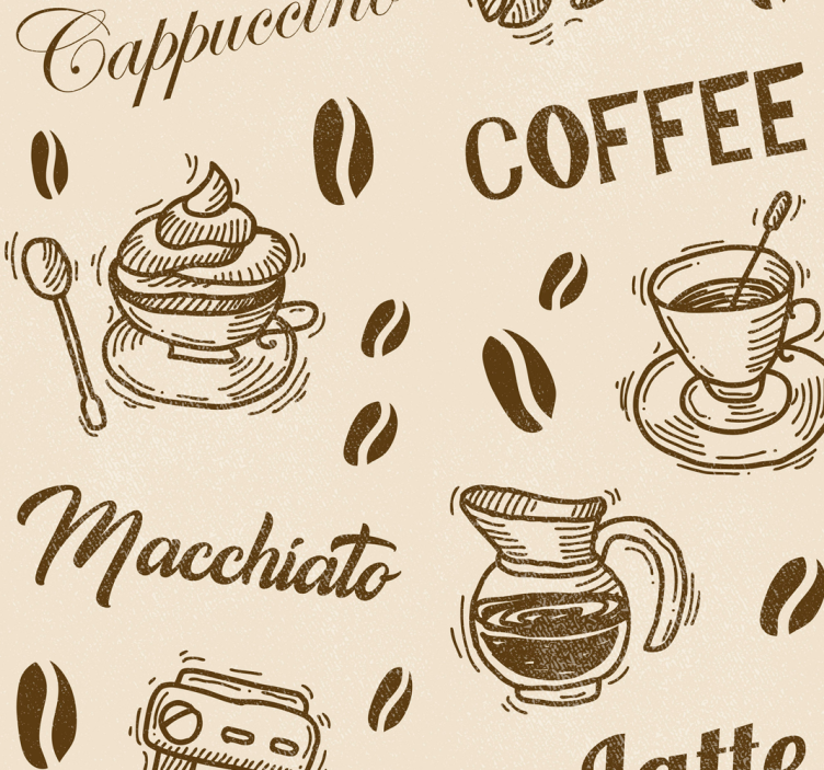 Roleta do kuchni z wzorem kawowych rodzajów - TenStickers