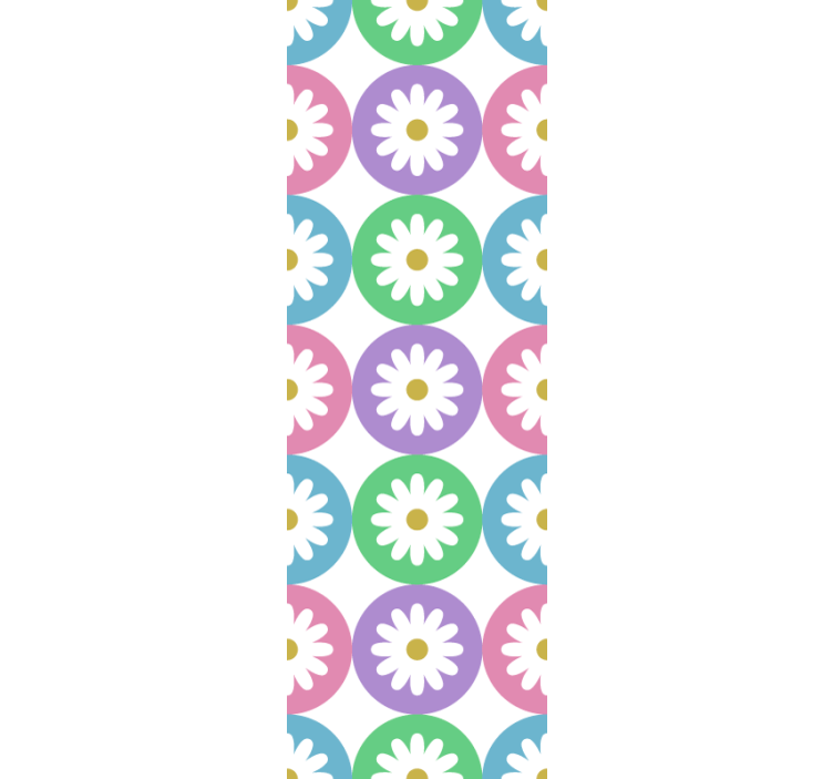 Roleta do kuchni w kółka w kwiaty - TenStickers
