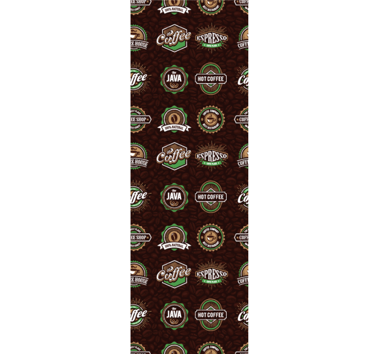 Roleta do kuchni z wzorem kawowych emblematów - TenStickers