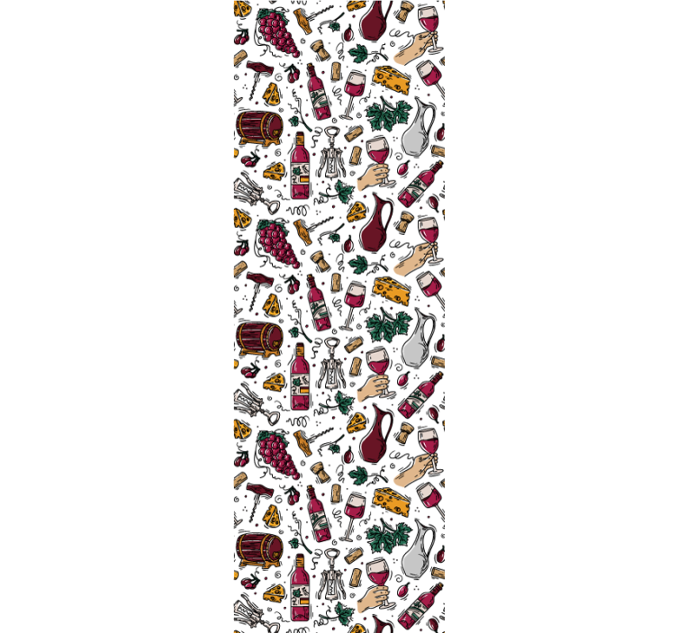 Roleta do kuchni winogrona, wino i ser vintage - TenStickers