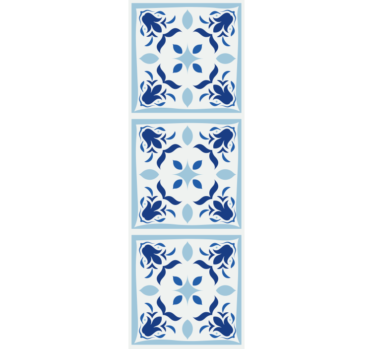 Roleta do kuchni w typowe portugalskie kwiaty - TenStickers