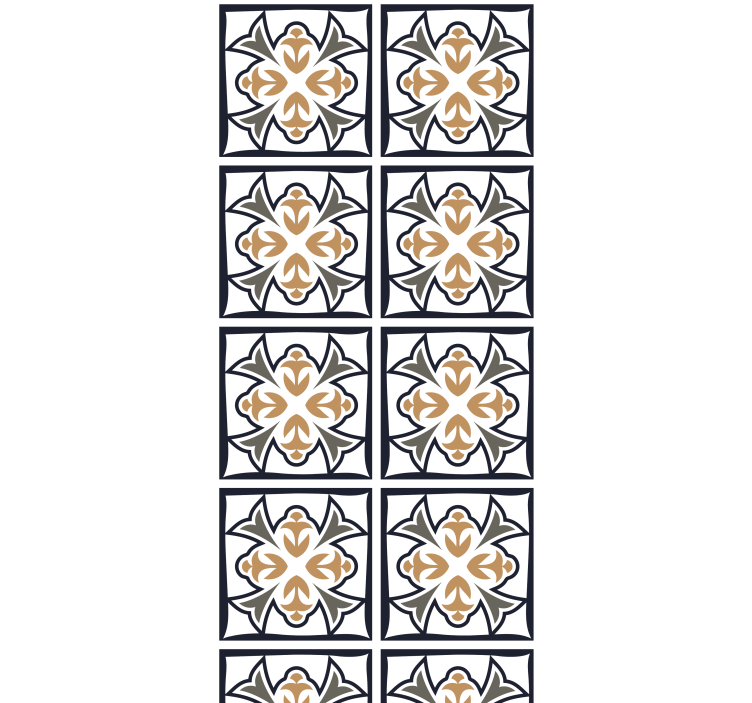 Roleta do kuchni w beżowo-czarną portugalską mozaikę - TenStickers