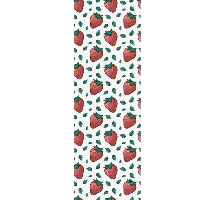Roleta do kuchni soczyste truskawki zielone liście - TenStickers