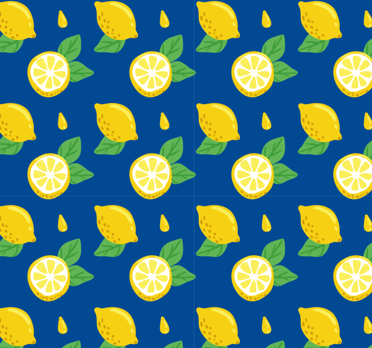 Roleta do kuchni ręcznie rysowane cytryny - TenStickers
