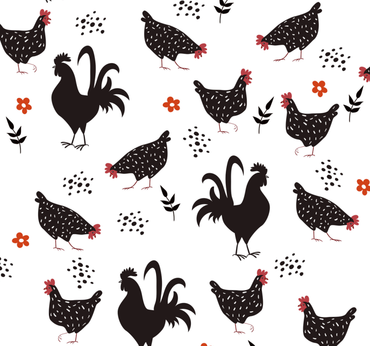 Roleta do kuchni w czarno-białego koguta - TenStickers