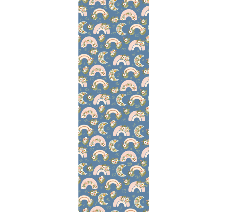 Roleta dla dzieci z wiosennym tęczą i kwiatami - TenStickers