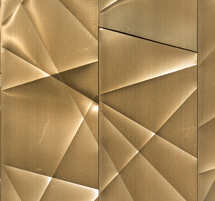 Roleta do biura z teksturą 3d złotych poligonów - TenStickers