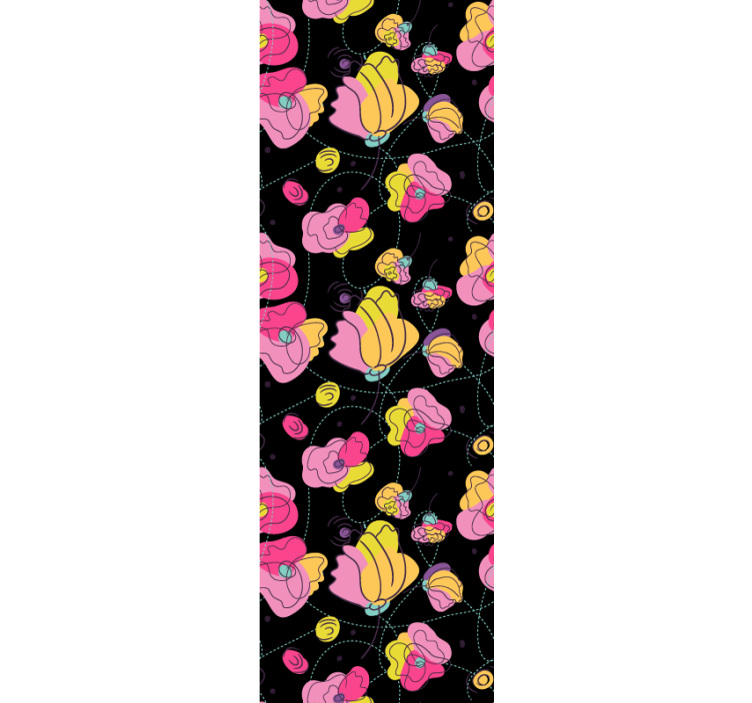 Roleta dla nastolatka w neonowe kwiaty - TenStickers