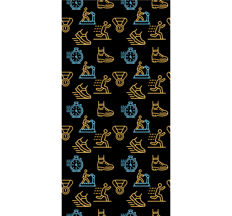 Roleta dla nastolatka neonowe ikony biegające na czarnym - TenStickers