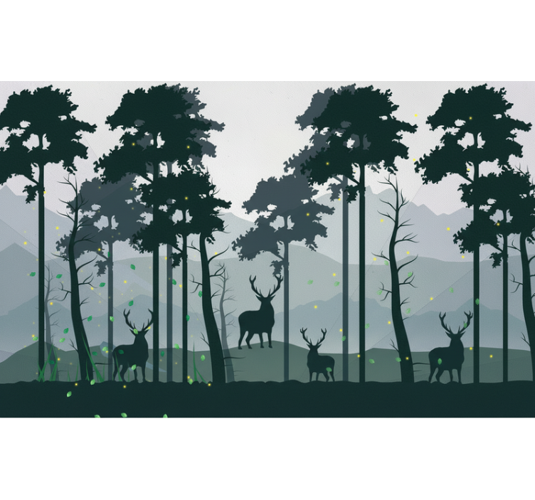 Roleta do kuchni leśna sylwetka w stylu skandynawskim - TenStickers