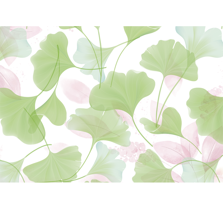 Roleta do kuchni liście ginkgo w akwareli glamour - TenStickers