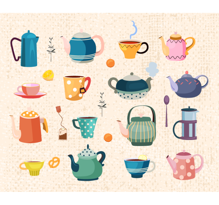 Roleta do kuchni w stylu vintage z herbatą - TenStickers